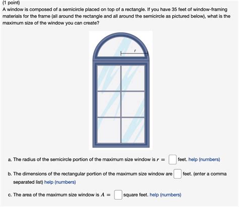 A window is composed of a semicircle placed on top of a ...